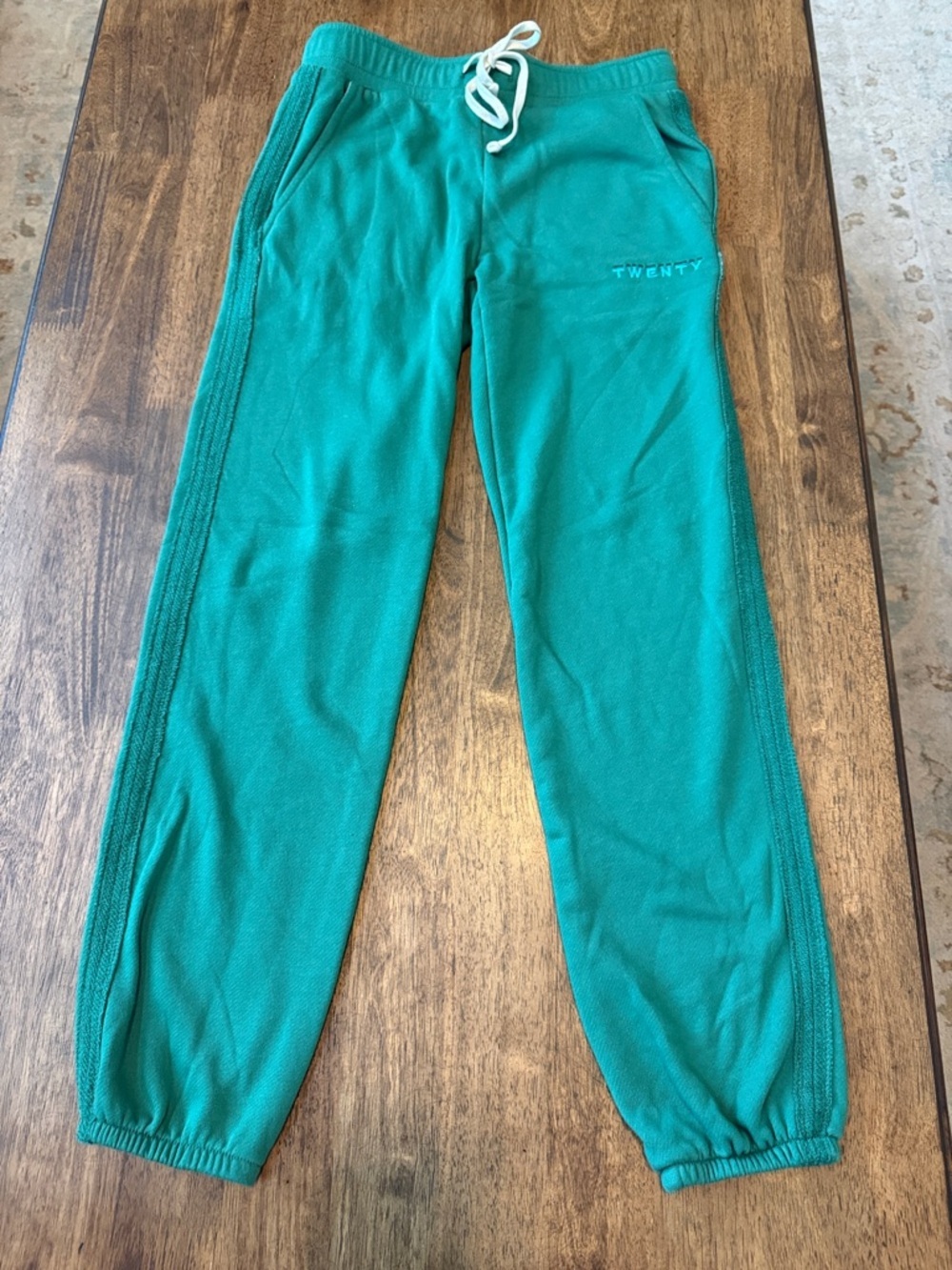 Twenty Green Jogger Pants with White Drawstring